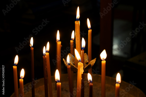 Burning candles in an Orthodox church
