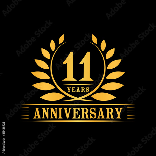 11 years logo design template. Anniversary vector and illustration template.