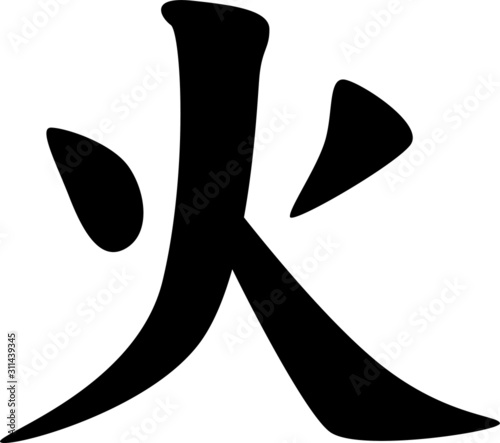 Japanese character kanji Hi Fire oriental calligraphy home decor diy crafts