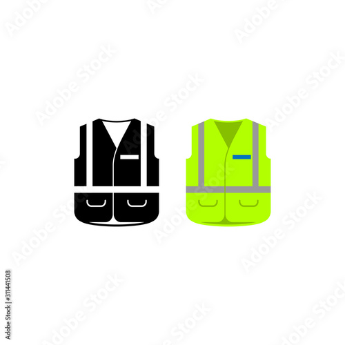 Security vest icon design. Safety symbol isolated on white background. Vector illustration