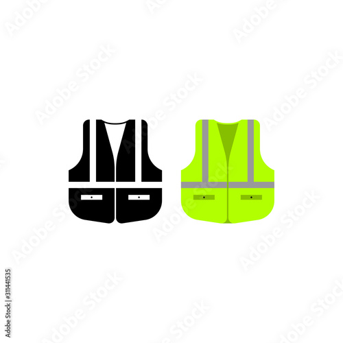 Security vest icon design. Safety symbol isolated on white background. Vector illustration