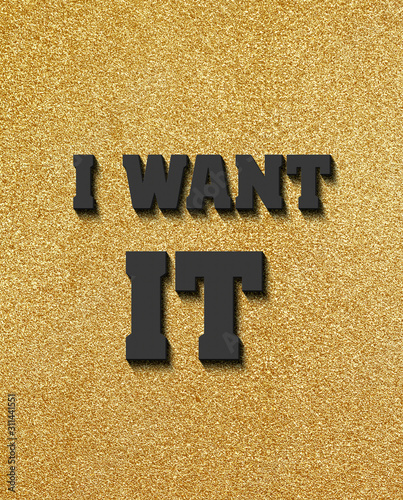 I want it text in black letters on gold background
