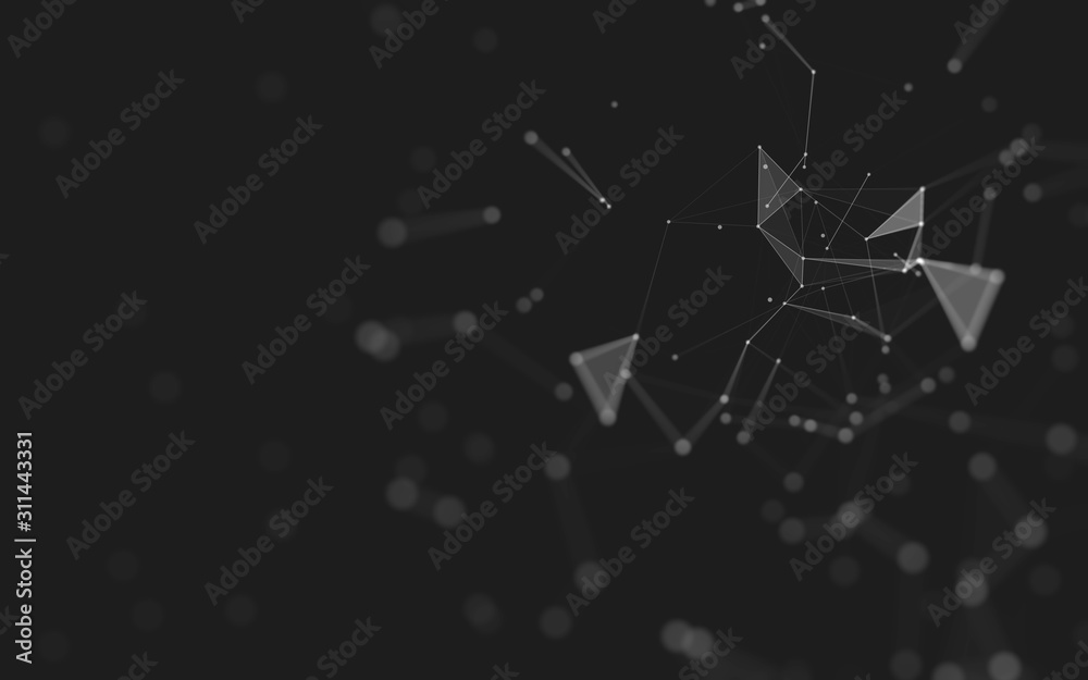 Abstract background. Molecules technology with polygonal shapes, connecting dots and lines. Connection structure. Big data visualization. Abstract background. Molecules technology with polygonal shapes, connecting dots and lines. Connection structure. Big data visualization.