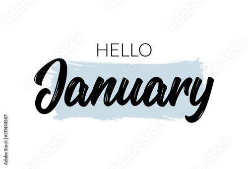 Hello January quote. Welcome january celebration winter illustration