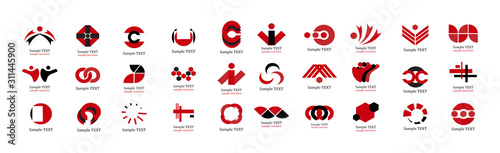 Abstract Business Icon Set. Vector Isolated On White. Abstract Business Logo For Company And People Icon, Tech Symbol And Element Design. Creative Icons For Corporate Logo. Abstract Modern Template