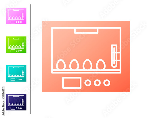 Coral Incubator for eggs icon isolated on white background. Set color icons. Vector Illustration