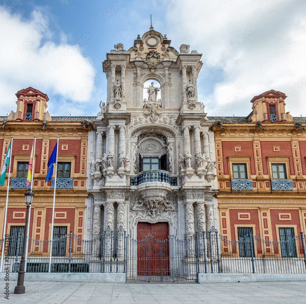 Palacio de San Telmo or San Telmo Palace at Seville, seat of the presidency of the Andalusian Autonomous Government
