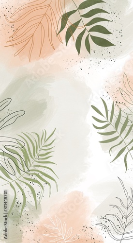 summer green painted floral phone wallpaper watercolor