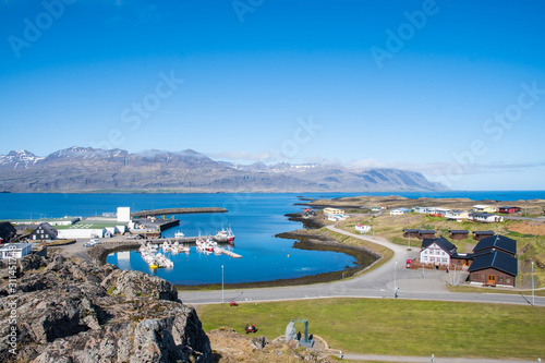 View over port of town of Djupivogur in east Iceland photo
