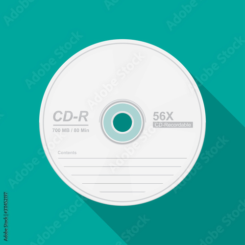 Blank CD-R disc vector flat design.