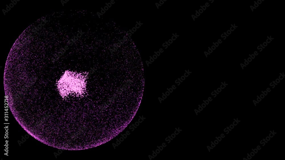 Video of abstract designed fetus from small swirling particles over black background. Video of abstract designed fetus from small swirling particles over black background.