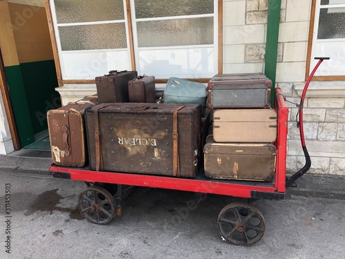 Wallpaper Mural Old Luggage Cart Torontodigital.ca