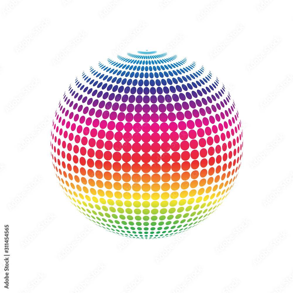 disco ball isolated on white background. rainbow disco ball vector Stock  Vector | Adobe Stock