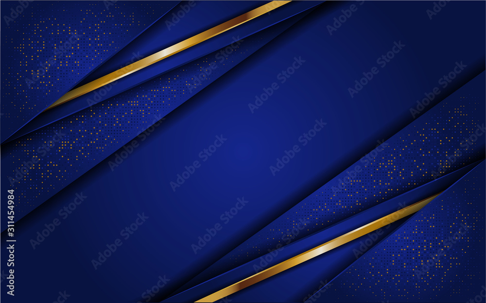 Abstract blue background with glitter and line gold Stock Vector ...