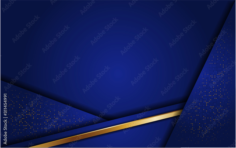Abstract blue background with glitter and line gold Stock Vector ...