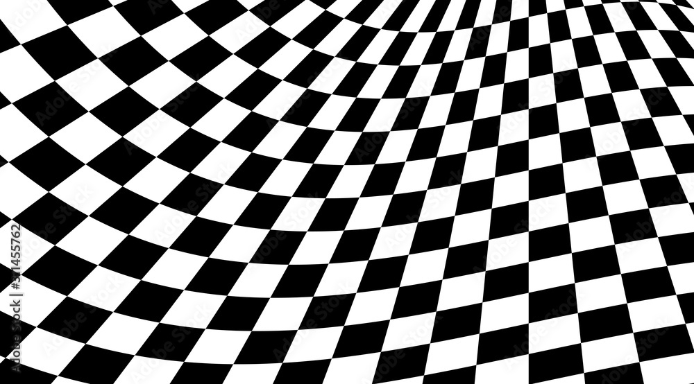 Fototapeta premium Streszczenie tło złudzenie optyczne czarno-białe kwadraty.