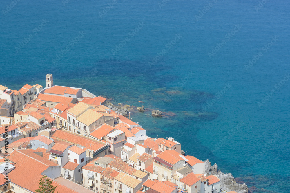 Sea and city view of Cefalu