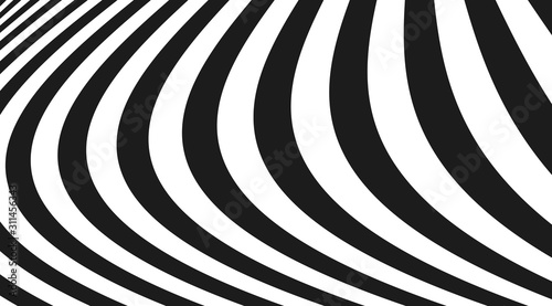 Optical illusion art abstract vector stripped background.