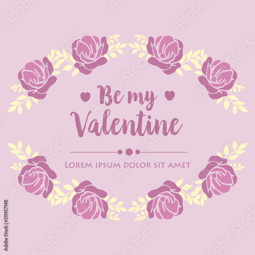 Design pink and white floral frame unique, romantic, for poster happy valentine. Vector © StockFloral