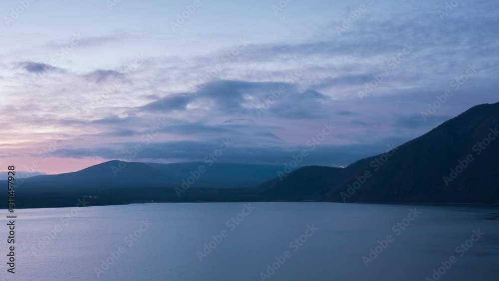 Timelapse of Mt.Fuji at Motosu lake in Yamanashi, Japan Timelapse of Mt.Fuji at Motosu lake in Yamanashi, Japan
