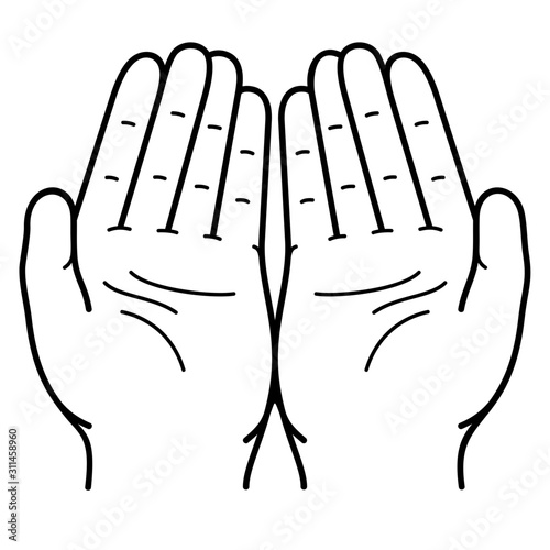 Close up of empty cupped hands