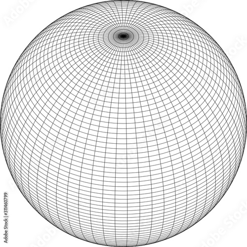 Wireframe sphere globe vector on white background