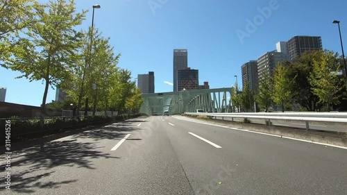 Driving image. Bridge and Tower Mansion