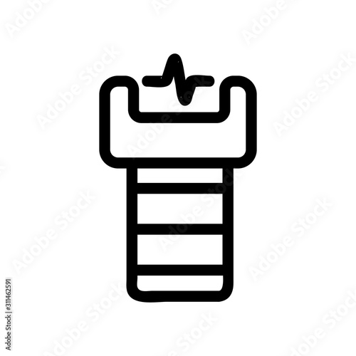 the stun gun icon vector. A thin line sign. Isolated contour symbol illustration
