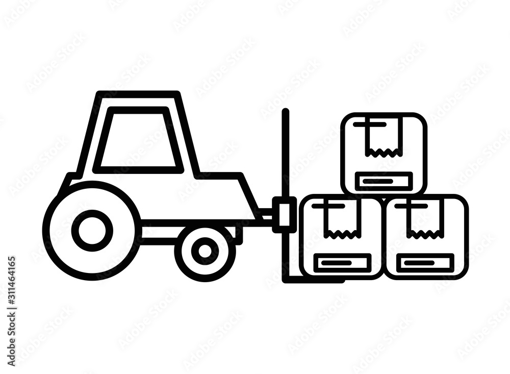 forklift vehicle service isolated icon forklift vehicle service isolated icon