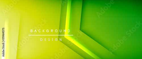 Arrow lines, technology digital template with shadows and lights on gradient background. Trendy simple fluid color gradient abstract background with dynamic straight shadow lines effect