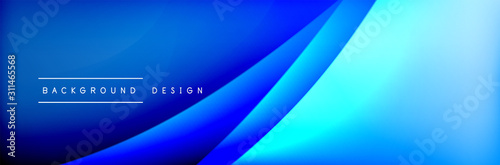 Flowing waves with 3d shadow effects and fluid gradients. Dynamic trendy abstract background. Vector Illustration