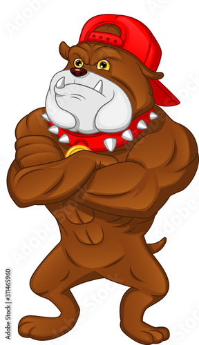 muscle english Bulldog Cartoon