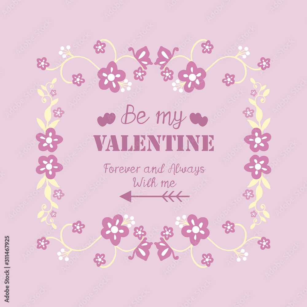 Beauty of pink and white floral frame, for greeting card decor happy valentine unique. Vector Beauty of pink and white floral frame, for greeting card decor happy valentine unique. Vector