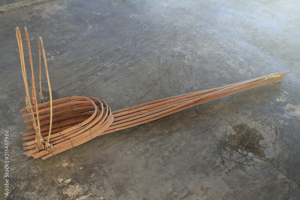 Tin ore making tools made from bamboo Tin ore making tools made from bamboo