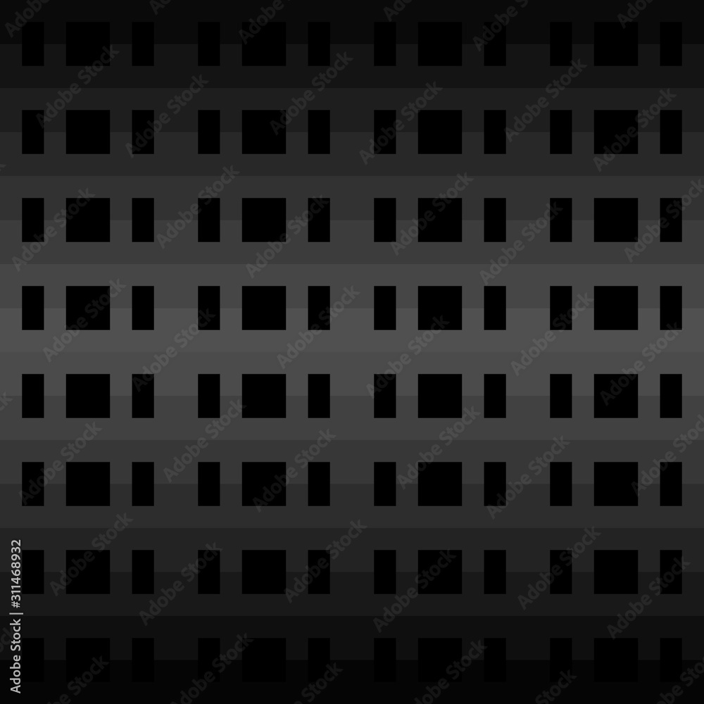 3D dark grey geometric shape repeat pattern on black background vector. 3D dark grey geometric shape repeat pattern on black background vector.