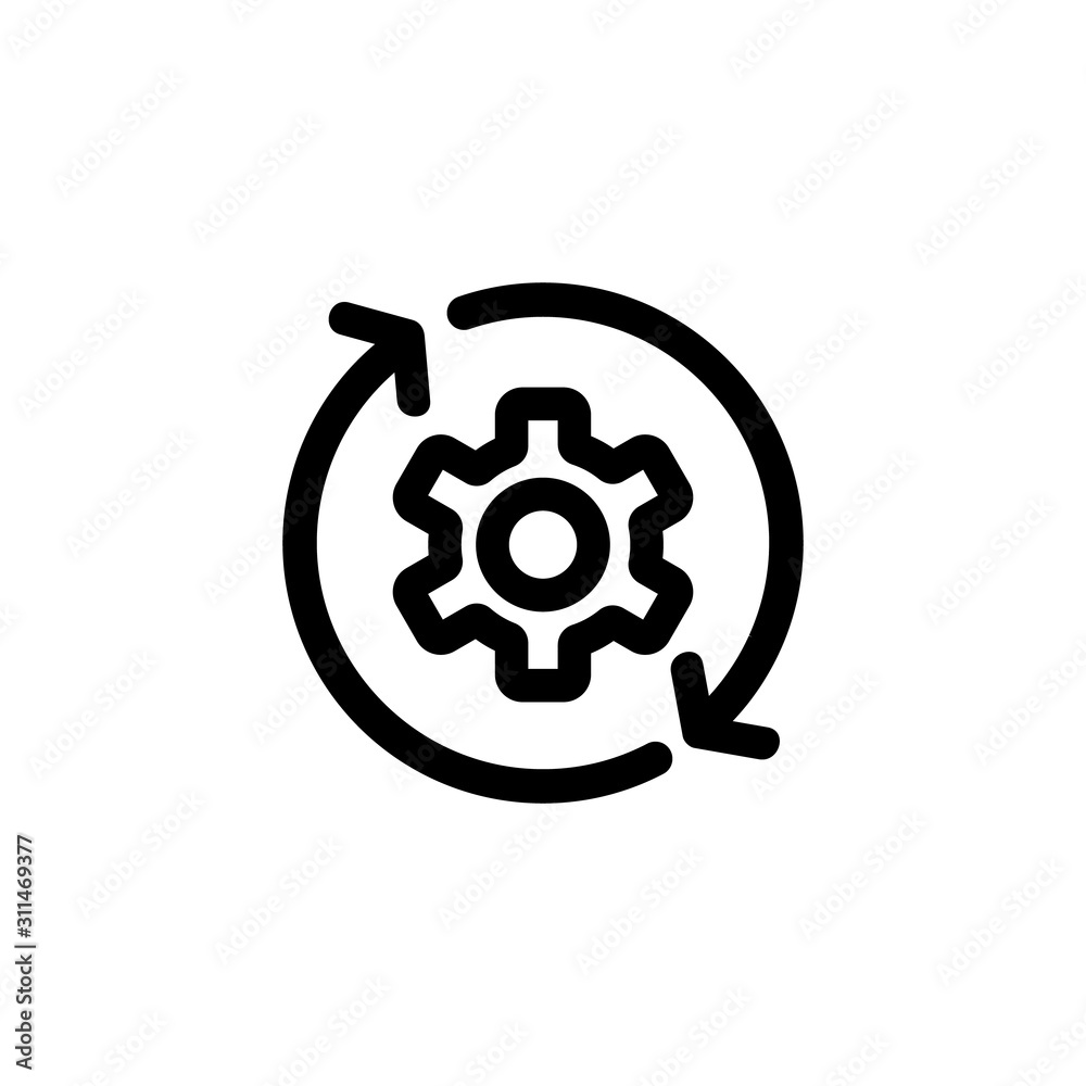 Update the settings of the vector icon. A thin line sign. Isolated contour symbol illustration