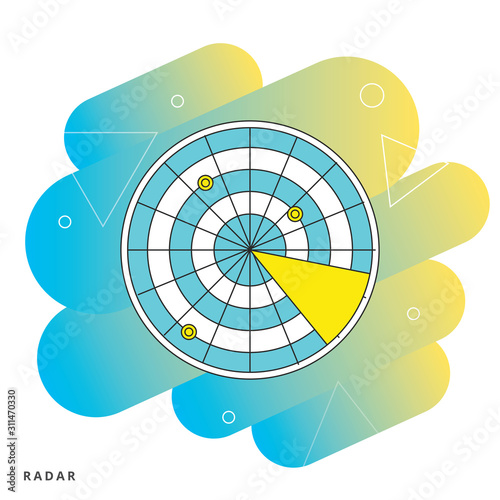 Radar screen flat icon