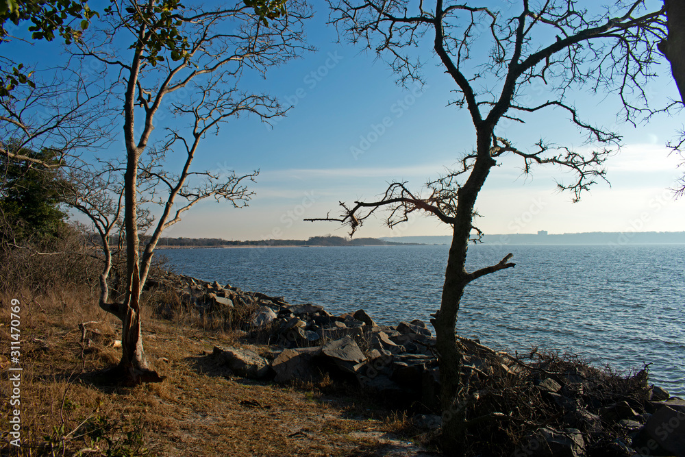 View of Sandy Hook Bay from North end of Sandy Hook, Highlands, Middletown, New Jersey -10