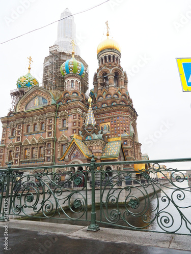 Church of the Savior on Spilled Blood During maintenance it is a beautiful temple in Russia, a public place.
