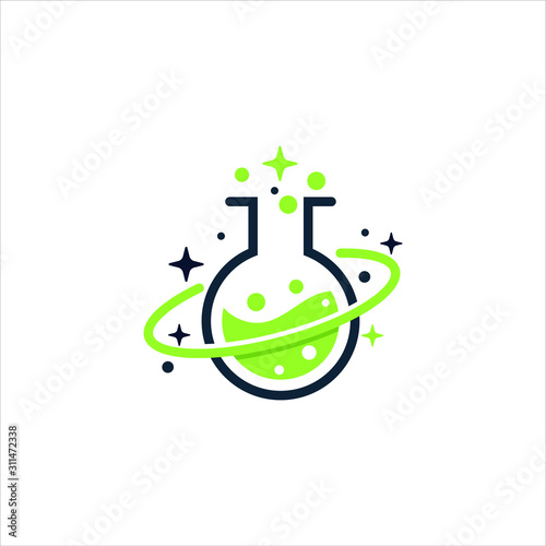 Lab Planet Icon Logo Design Element