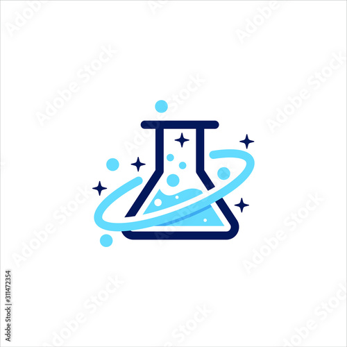 Lab Planet Icon Logo Design Element