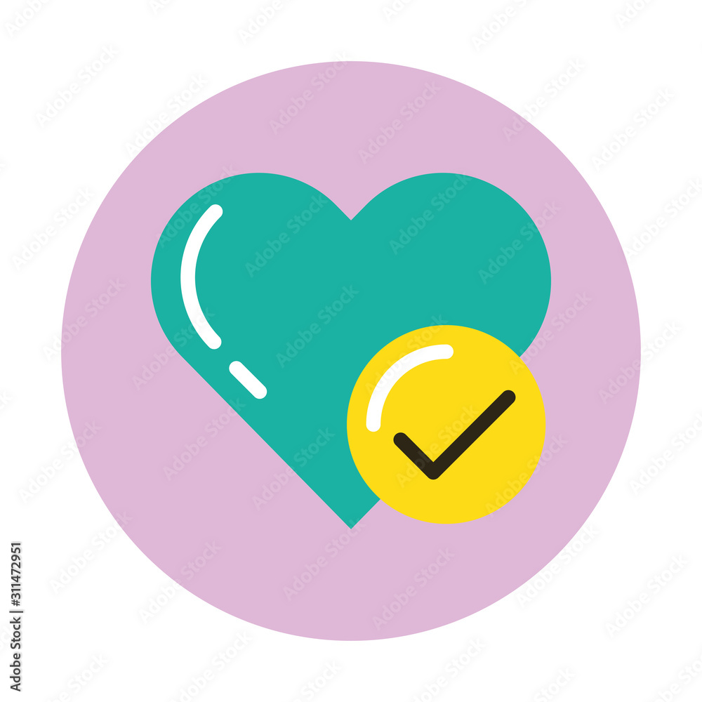 happy valentines day heart with check symbol happy valentines day heart with check symbol