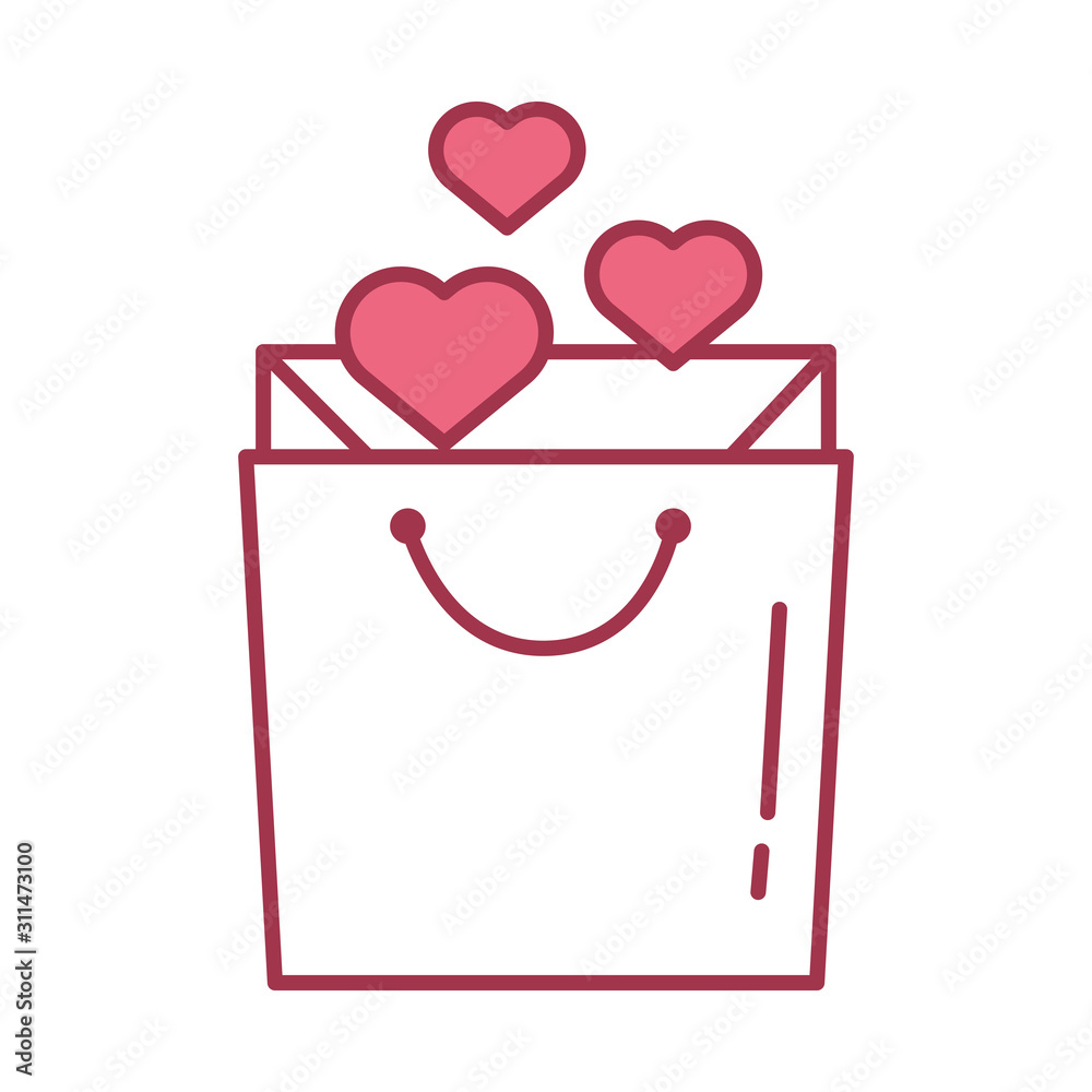 happy valentines day shopping bag with heart icon happy valentines day shopping bag with heart icon