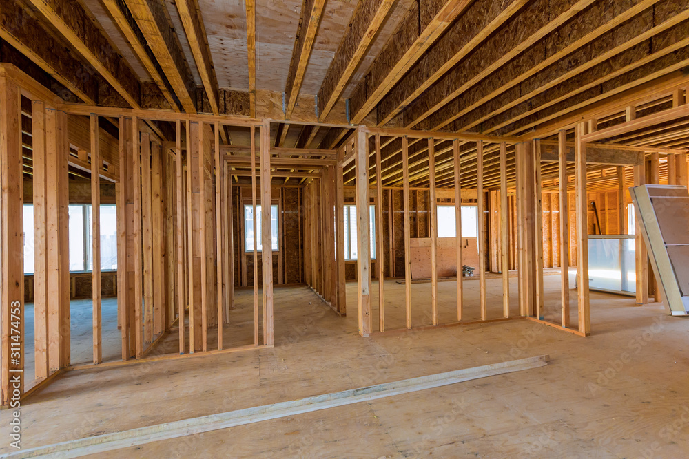 Interior view of a house under construction