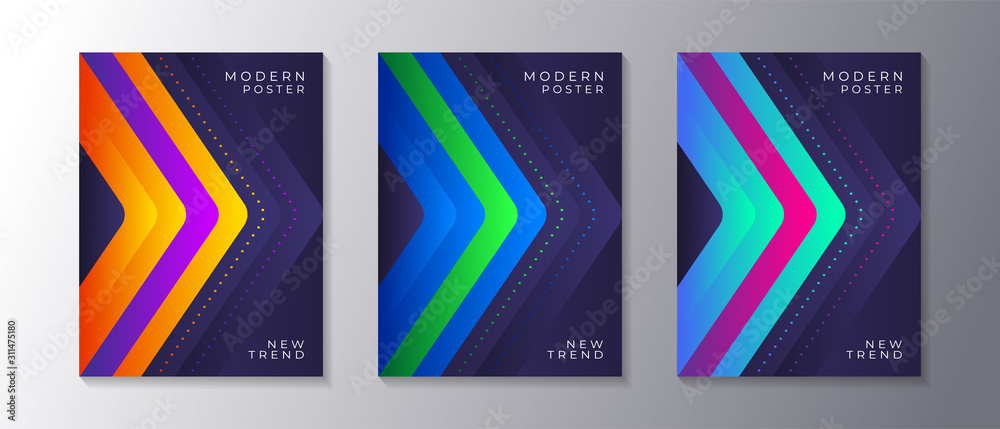 Covers templates set with trendy glow gradient neon, applicable for poster, flyer, banner, magazine, etc Covers templates set with trendy glow gradient neon, applicable for poster, flyer, banner, magazine, etc