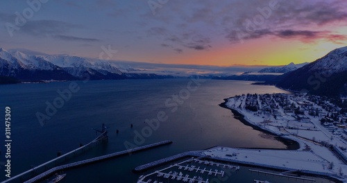 Winter views of Seward, Alaska 