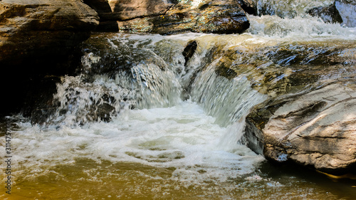 water flowing over the rocks