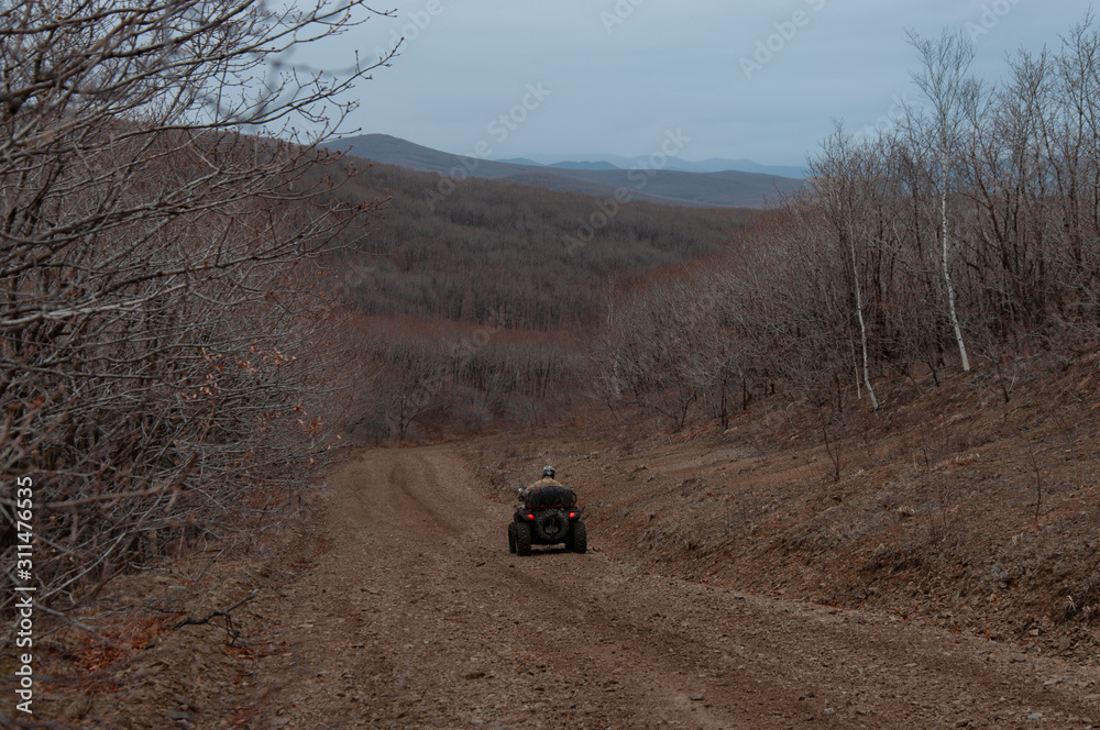 ATV travel in spring in Khabarovsk Territory