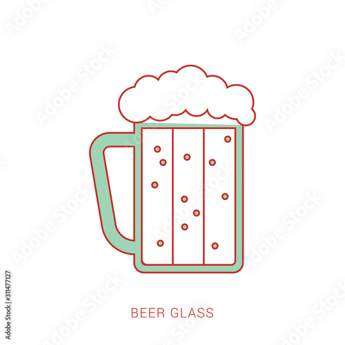 Beer glass icon. Drink beverage and alcohol theme.