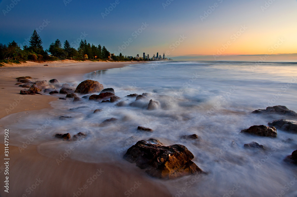 Beach sunrise Gold Coast Australia